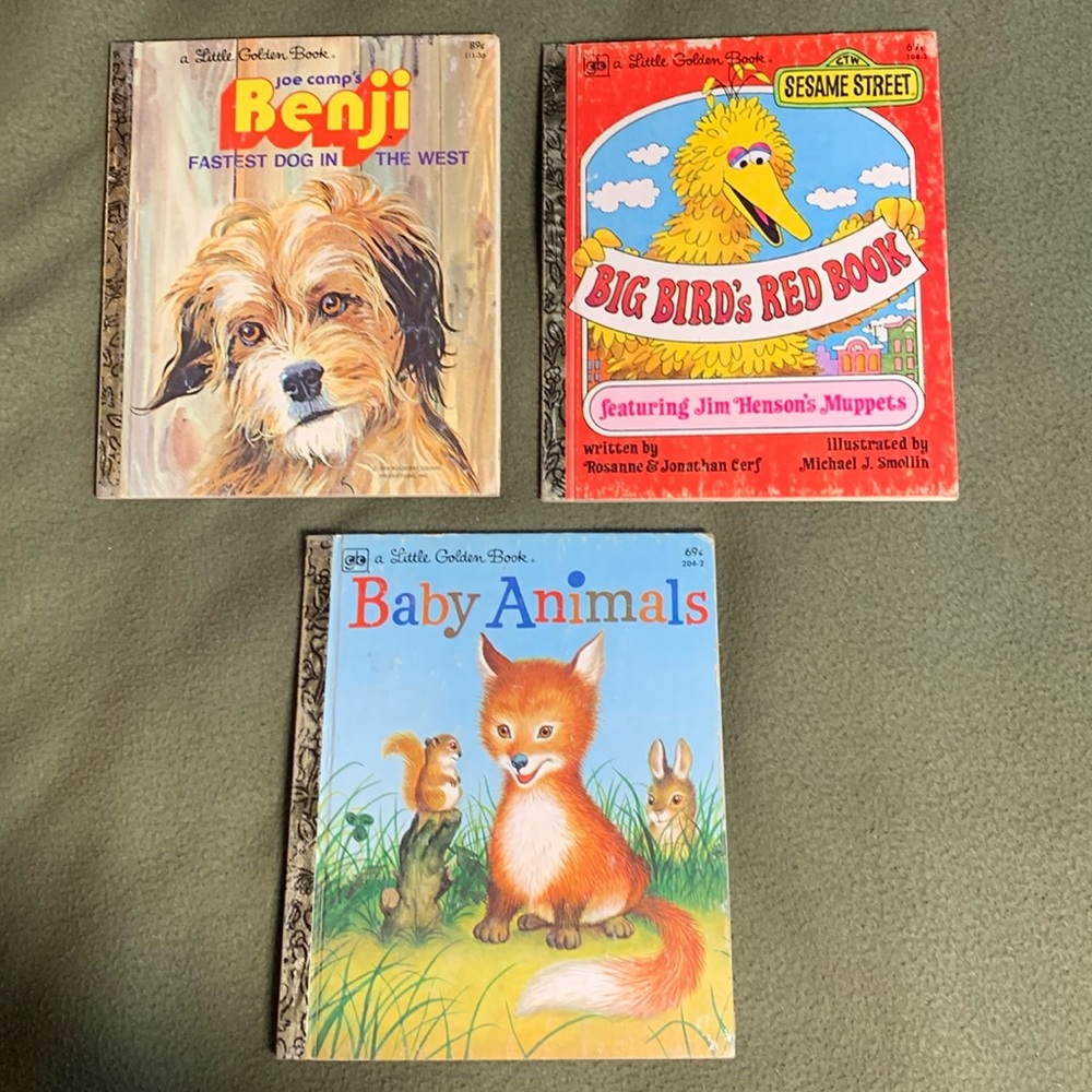 Vintage Little Golden Books from the 1970’s. Set of 3. Approximately 6 3/4” x 8”